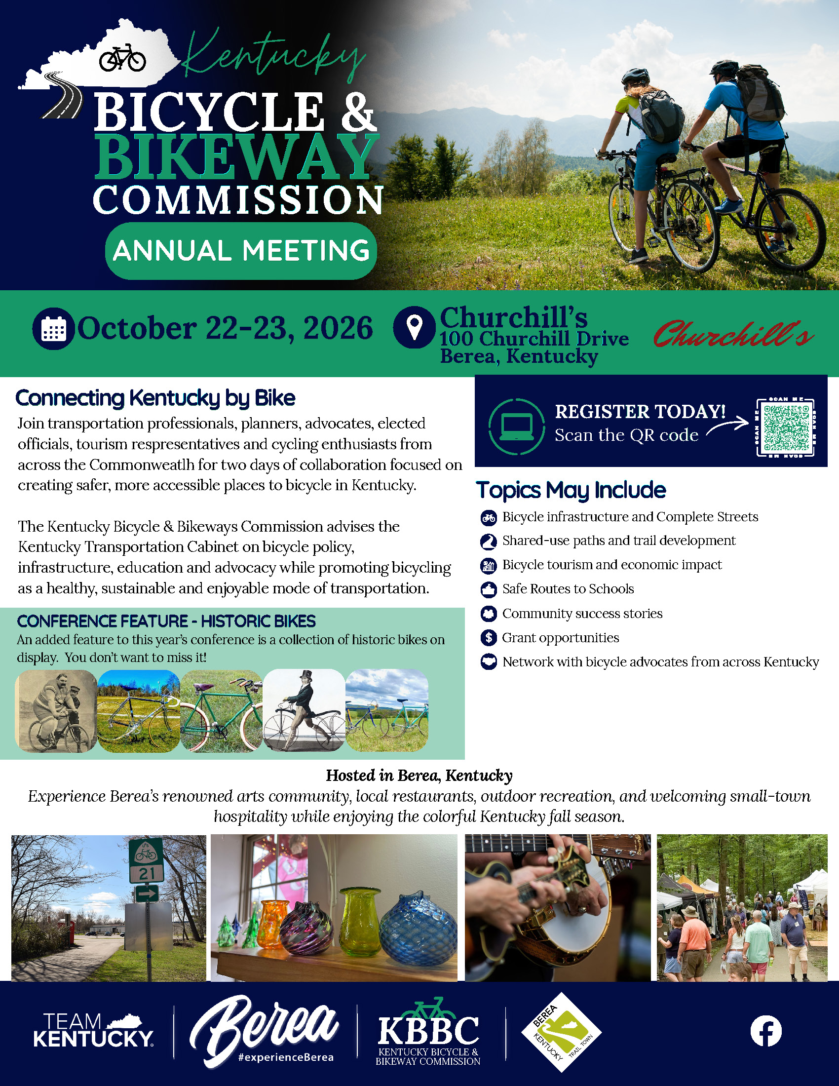 The KBBC 2026 Annual Meeting will be held on October 22 and 23 in Berea.