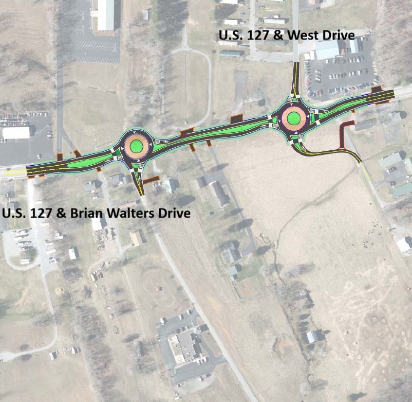 US 127 and Brian Walters and West Drive Roundabout Map.jpg