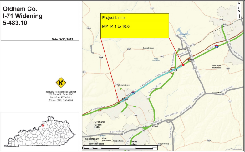 I-71 Widening from KY 329 (MP 14.1) to KY 393 (MP18.0) Item No. 5-0483.10.png