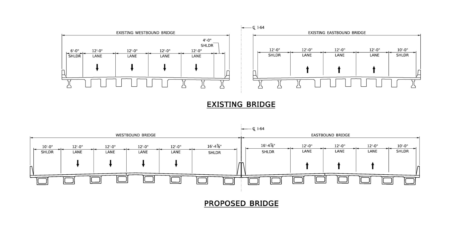 I-64 Bridge over Tucker Station Typical Section.png