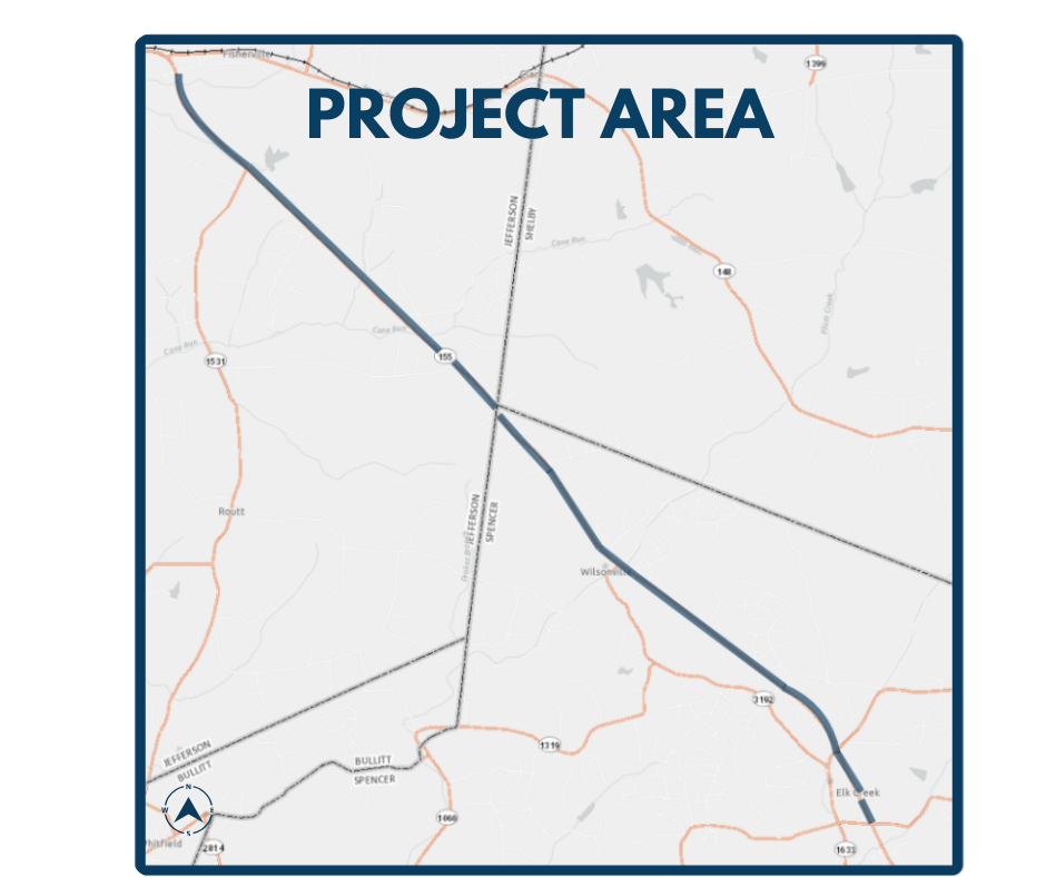 KY 55 KY 155 Project Area Map.png