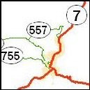 Map of Elliott County
