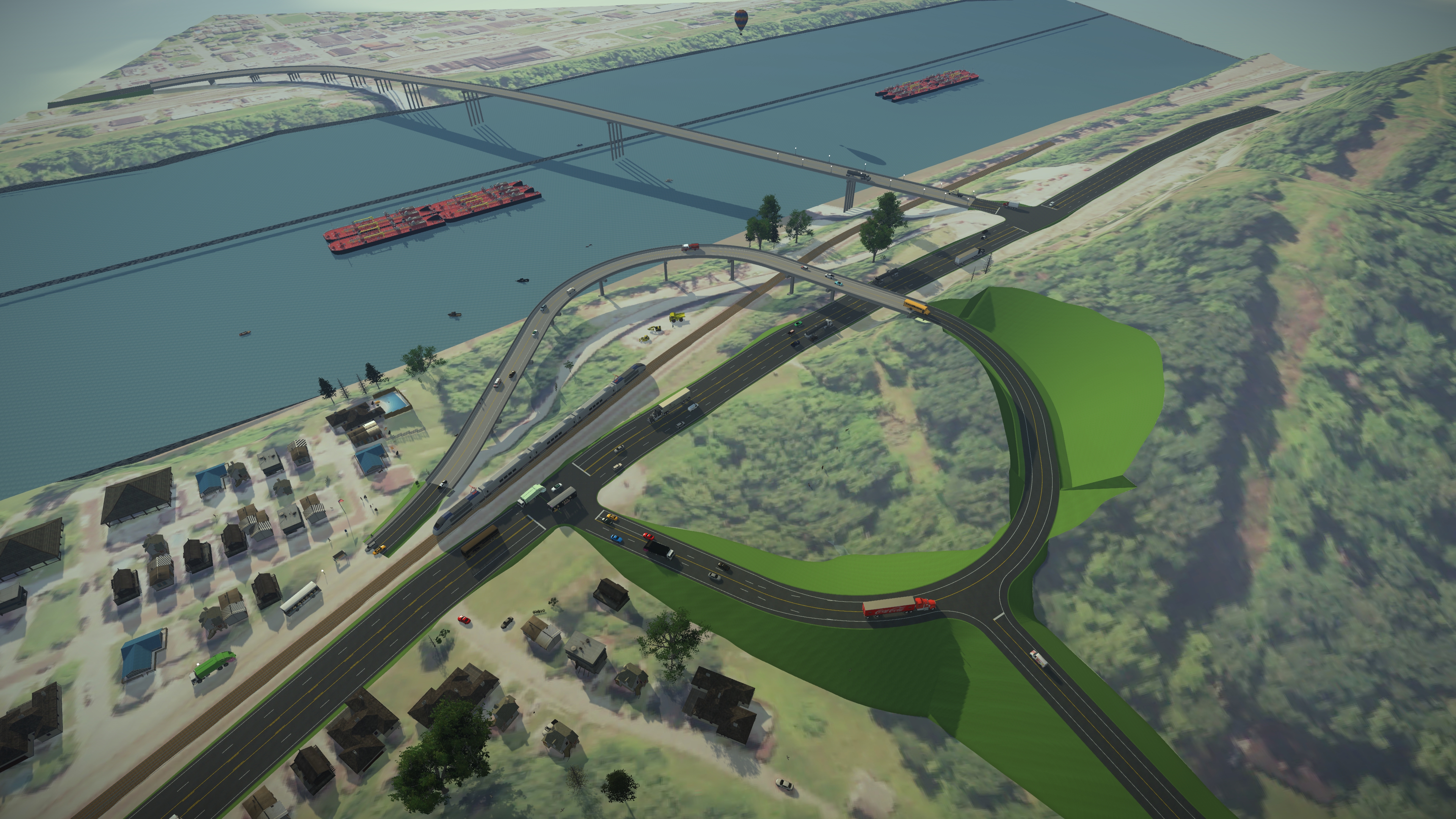 Artist's rendering of new KY 244 viaduct crossing over US 23 into downtown Russell