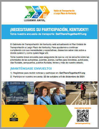 Long-Range Statewide Transporation Plan Flyer in Spanish