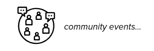 community events with people talking icon