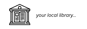 your local library with library building icon
