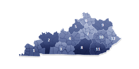 KY Map with KYTC Districts