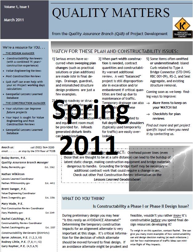 QM Newsletter Front Pages - All Documents