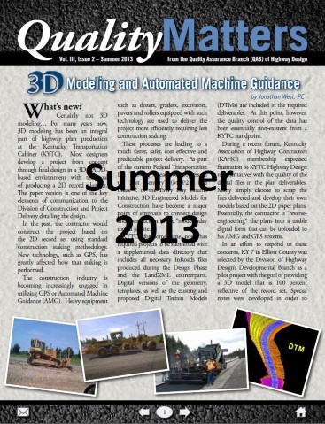 Quality Matters Summer 2013 Front Page