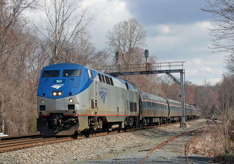 Amtrak Train on railroad