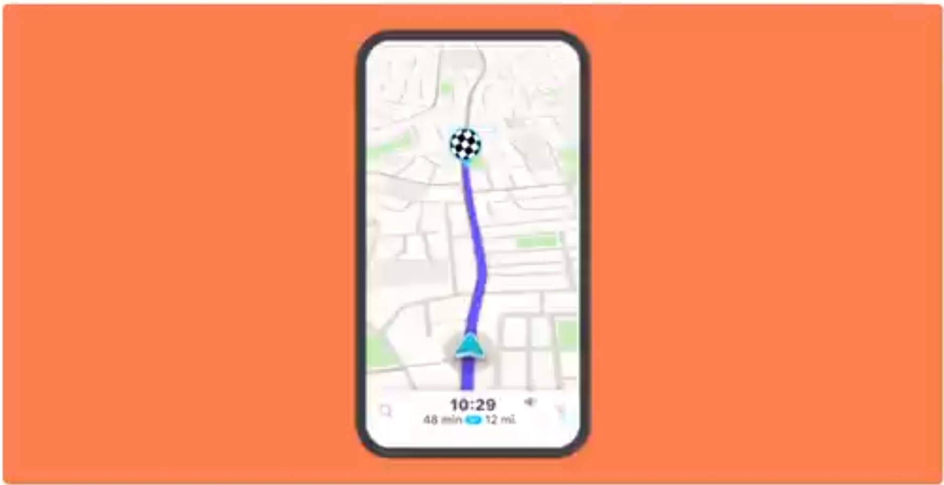 phone image with Waze map