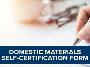 Domestic Materials Certification Form