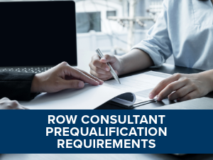 Right of Way Consultant Prequalification Requirements