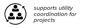 supports utility coordination for projects icon