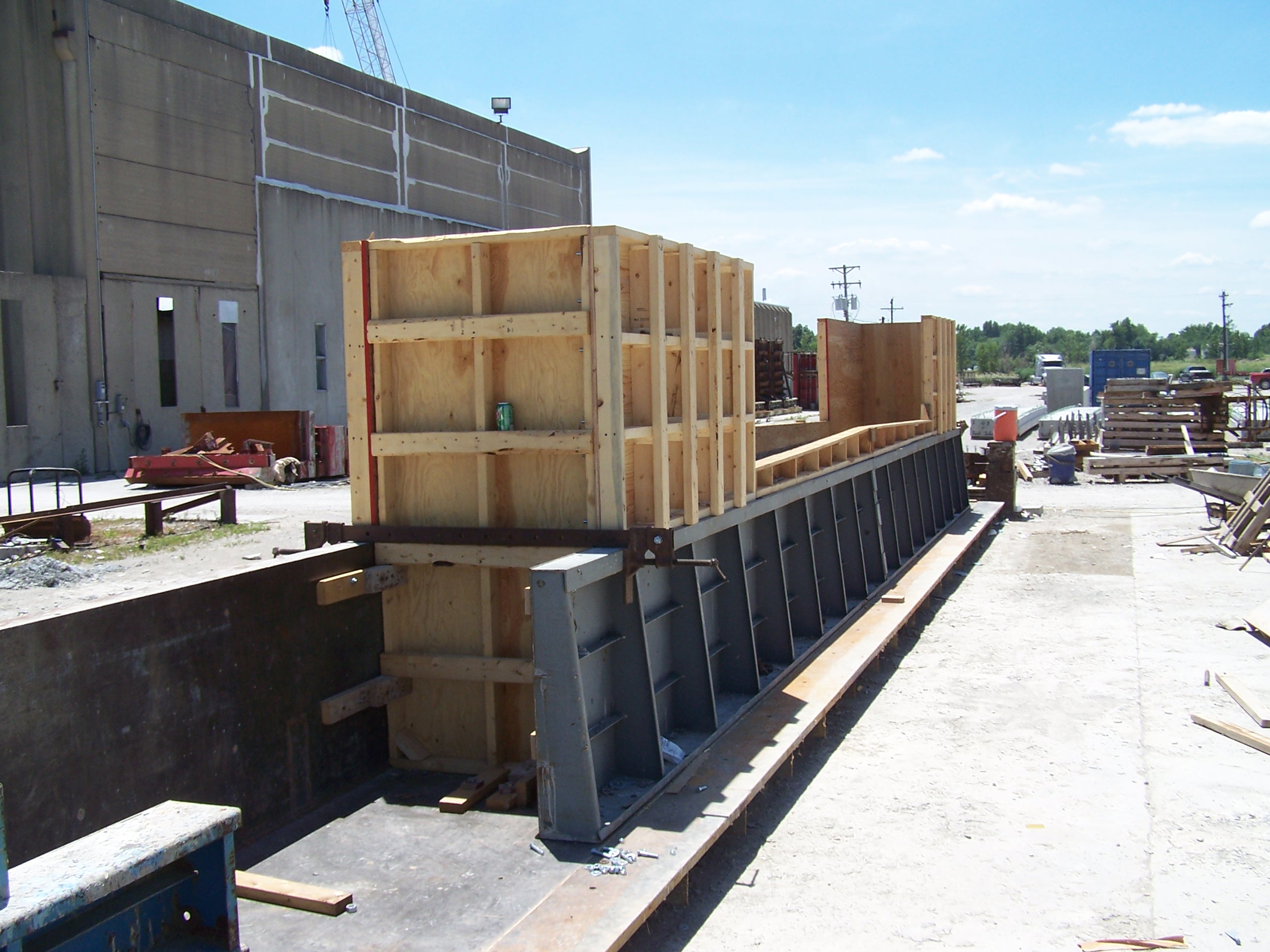 Formwork for one of the precast pile end bents