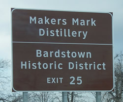 limited supplemental guide sign to makers mark distillery and bardstown historic district